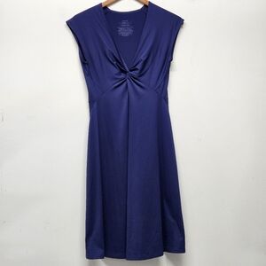 Patagonia Bandha Midi Dress Womens Medium Blue Butterfly Stretch Sundress